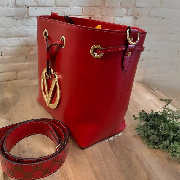 Valentino By Mario Valentino Karl Forever Red Made In Italy Genuine Leather NWT - Picture 13 of 15